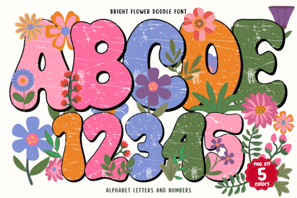 Bright Flower Doodle: A Cheerful Font for Small Business Branding