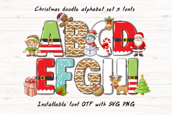 Christmas Set Font for Festive Designs