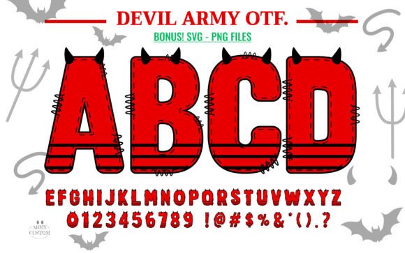 Devil Army: A Spellbinding Halloween Color Font for Crafters