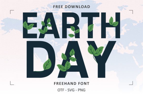 Earth Day Green Leaves Font