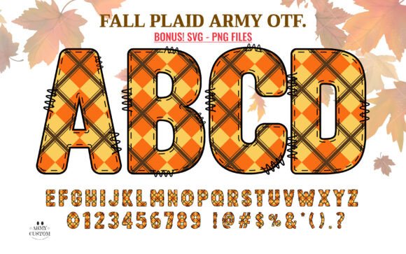 Fall Plaid Army Typeface: Real Branding Work with Cozy Character
