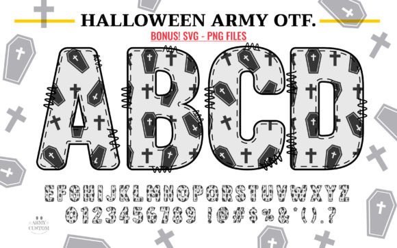 Halloween Army Coffin Font