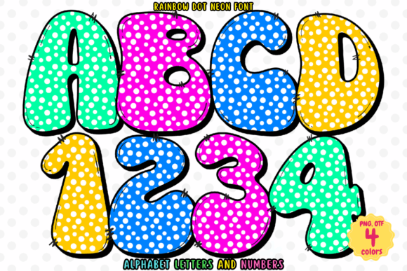 Rainbow Dot Neon Font Brings Colorful Charm to Handmade Crafts