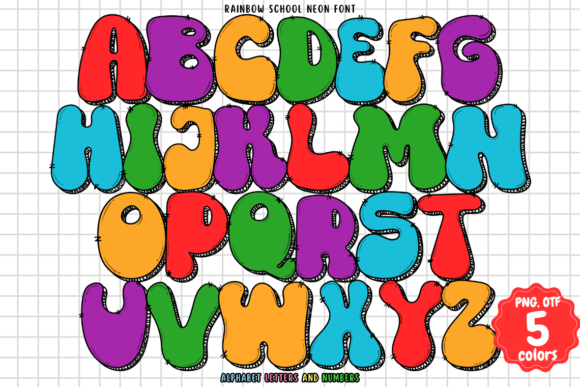 Rainbow School Neon: A Vibrant Handwritten Font for Crafters