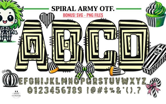 Spiral Army Font for Creative Projects