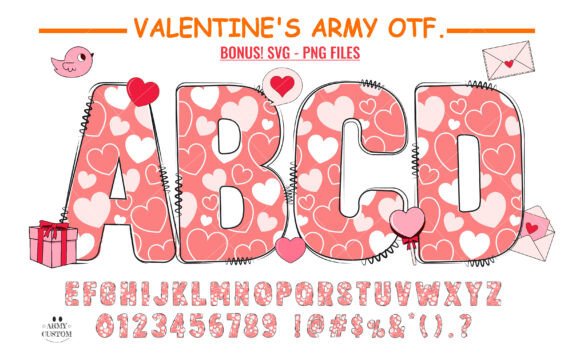 Valentine’s Army: A Doodle Font That Brings Love to Every Craft Project